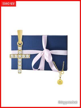 14K Solid Gold Necklace for Women, Dainty Pendant Necklace, 18 Inch Fine Jewelry